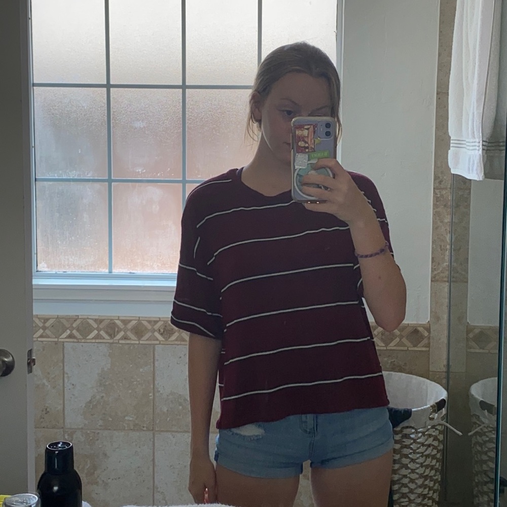 striped oversized super soft tee